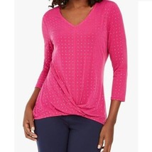 JM Collection Womens XXL Ripe Raspberry Pink 3/4 Sleeve Blouse Top NWT M68 - £21.14 GBP