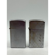 VINTAGE ZIPPO SLIM Lot Of 2 1972 Lighters One Engraved READ SEE DESCRIPTION - $19.24