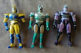 BeetleBorgs 6&quot; Action Figure Lot Of 3 Gold Purple Green incomplete - $19.34