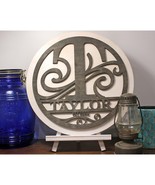 Modern Monogram Personalized Home Sign Customized Name Gift - $44.55