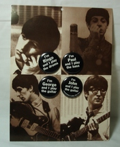Original Promotion Beatle 4 pin back Buttons on “Live at the BBC” photo card  - £24.11 GBP