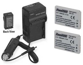 2 Batteries + Charger For Sanyo DMX-HD2A DMX-HD2EX DMX-HD2GX DMX-HD15A DMX-HD700 - £28.57 GBP