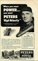 1951 Print Ad Peters High Velocity Rifle Cartridges Woodchuck Bridgeport,CT - $9.67