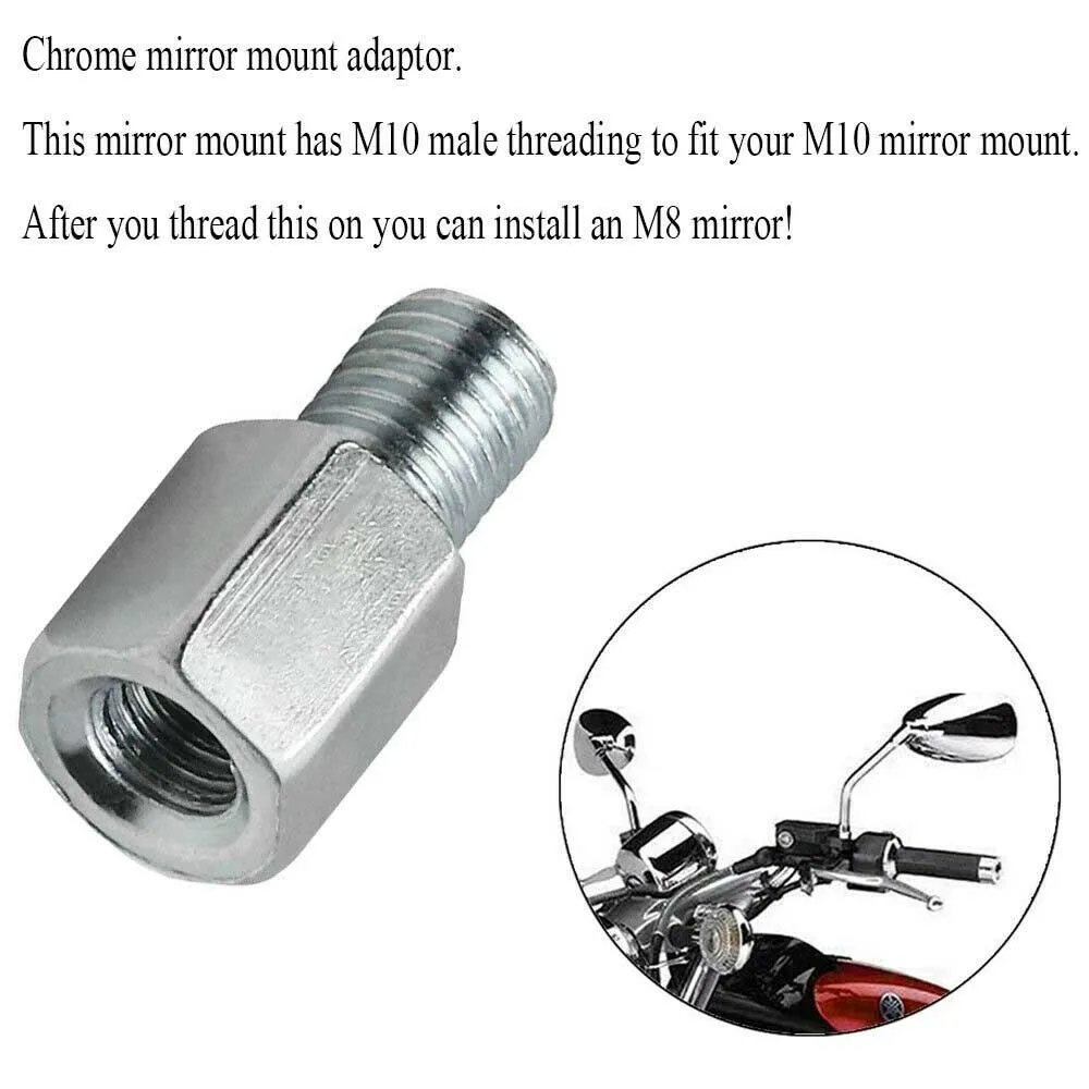 Motorcycle Scooter Mirror Adapters 8mm To10mm Rearview Mirrors Conversion Bolt - £11.04 GBP