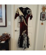Marietta BOHO Long Dress Burgundy Black Gold size 2? 4? - $72.95 CAD