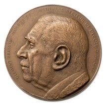 Médaille En Bronze Clément Bressou De 1971 Conçue Par Paul Belmondo - $310.82