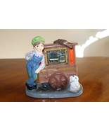 Video* Vtg TOYO Porcelain Organ Machine Grinder Boy Dog Music Box Peddle... - $530.18 MXN
