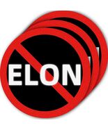 Anti Elon Bumper Stickers 3 Pack 4x4 Waterproof Vinyl Decal for Car Laptop - €2,05 EUR