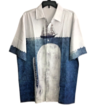 Let White Whale Kiss You Hawaiian Shirt Mens Size L  Button up New witho... - £11.96 GBP