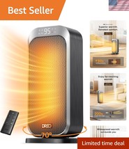Portable Tower Heater with 70° Oscillation &amp; 12H Timer for Efficient Hea... - $88.99