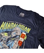Star Wars The Mandalorian T-Shirt Men’s Size Medium Navy Blue Grogu Baby... - $310.40 MXN