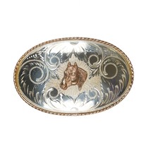 1967 Irvine &amp; Jachens Sterling hand engraved Horse head belt buckle - £352.81 GBP