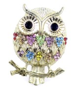 Owl Stretch Adjustable Gold Tone w/ Crystals Ring - $11.88