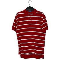 Polo Ralph Lauren Mens Knit Golf Shirt Size Large Red With White Stripes... - $24.18