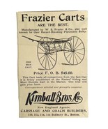 Kimball Bros Frazier Carts 1894 Advertisement Victorian Carriage Coach A... - $27.66 CAD