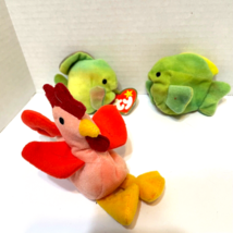 Vintage Ty Teenie Beanie Babies McDonalds Toys Strut Rooster Coral Fish ... - £10.04 GBP