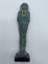 Unique Ancient Egyptian King Tutankhamun 8&quot; Statue Green Symbols Hierogl... - $60.00