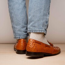 Aubiere Genuine Ostrich Quill Dress Loafer Cognac image 8