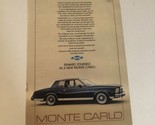 1979 Chevrolet Monte Carlo Vintage Print Ad Advertisement pa10 - £6.32 GBP