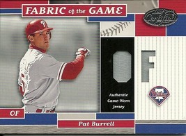 2002 Leaf Certified Materials Fabric Of The Game Position Pat Burrell 111 06/50 - £9.87 GBP