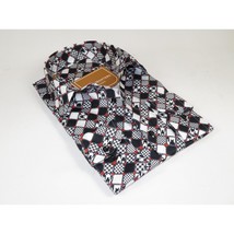 Men 100% Cotton Sport Shirt CIERO MONTERO Turkey Dress/Casual #5055-01 Black/Red image 2