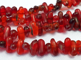 Old Beads Ancient Red Color Glass Beads Jewelry Necklace - £37.72 GBP