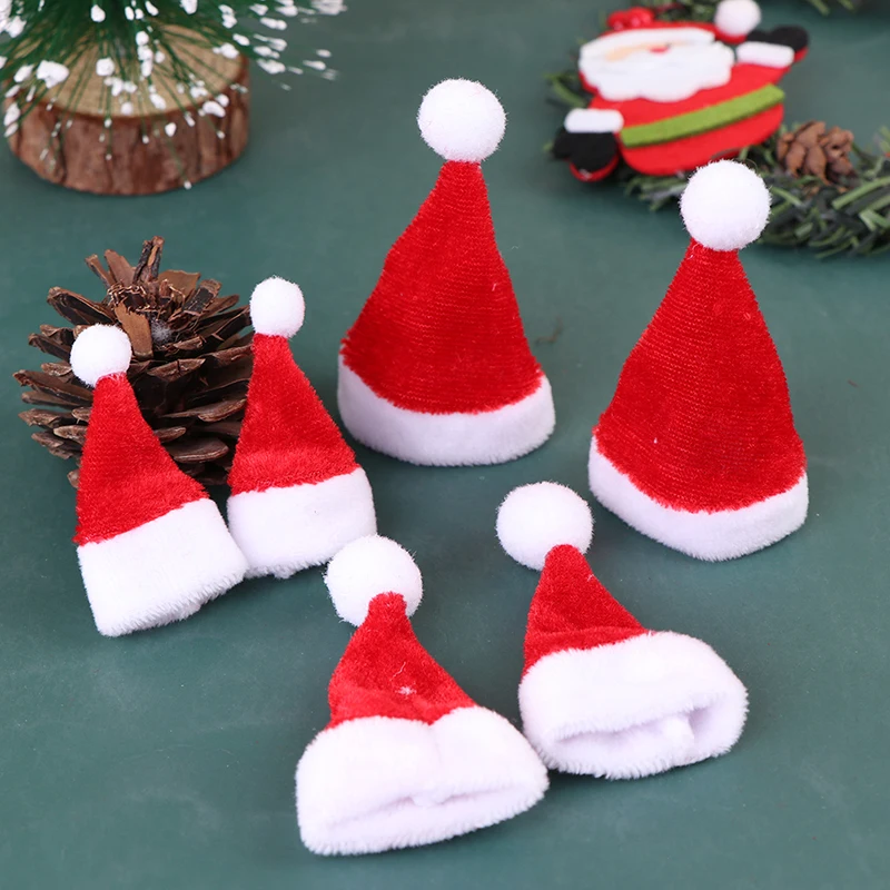 2Pcs Dollhouse Miniature Christmas Santa Claus Hat Doll Accessories Red Hat Xmas - £5.69 GBP+