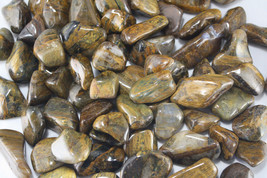 Three Lionskin Tumbled Stones 20-25mm Golden Tiger Eye Reiki Healing Crystals - £4.56 GBP