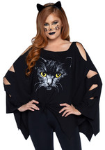 2 PC Cat Poncho  includes cat face poncho with cut-out sleeves  knotted ... - £39.91 GBP