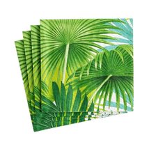 Caspari Palm Fronds Paper Luncheon Napkins in White - Four Packs of 20 - $24.70+