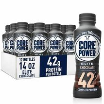 12-pack 14Oz Core Power Elite High Protein Shake (42g), Chocolate Flavor - £33.17 GBP