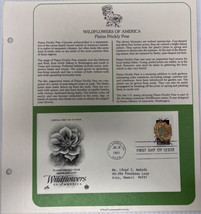 American Wildflower Mail Cover FDC &amp; Info Sheet Plains Prickly Pear 1992 - $9.85