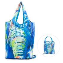 reusable grocery bag, tote, purse  or handbag &amp; pouch large elephant blue - $320.99 MXN