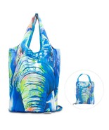 reusable grocery bag, tote, purse  or handbag &amp; pouch large elephant blue - $320.99 MXN