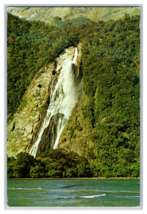 Bowen Falls and Milford Sound in Milford Sound, New Zealand Postcard Posted - £3.76 GBP