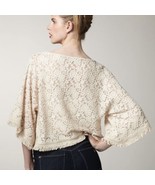 Patterson J Kincaid NWT $175 Sego Sheer Crochet Cropped Blouse Ivory  Si... - £30.35 GBP
