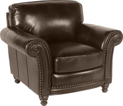 Occasional Chair WHITAKER Traditional Antique Scalloped Front Chocolate Brown - £1,587.29 GBP