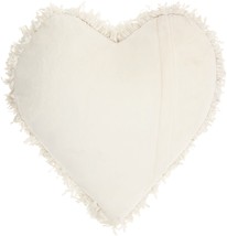 Heart Shaped Cream Shag Accent Pillow - £40.01 GBP