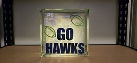 Seattle Seahawks Glass Block w/ Lights Inside Battery Operated 7.5&quot; X 7.... - $95.64 CAD