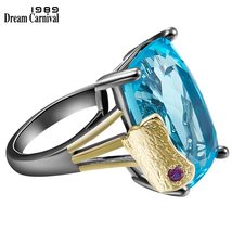 DreamCarnival1989 We Give U a Different Look Blue Solitaire Ring for Women Big Z - £20.74 GBP