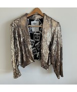 Lyric Culture Blondie Vintage Gold Sequin Jacket Rocker Glam Plus Size 2... - $69.29