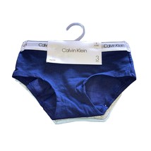 Calvin Klein GIRLS S 6/6X Monogram Hipster Panties 3 Pack Navy/Gray/Blue - £15.37 GBP