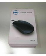 Genuine Dell wired OPTICAL MOUSE MS116 BLACK - £9.28 GBP