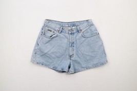 Vintage 90s Calvin Klein Womens 11 Distressed Spell Out Denim Jean Shorts Blue - £47.29 GBP
