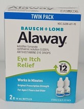 Bausch &amp; Lomb Alaway Eye Itch Relief Drops 0.34 Fl.oz Twin Pack (2)EXP. ... - $9.89