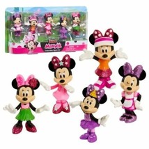 Disney Junior Minnie Mouse 3-in Collectible Figure 5-Piece Set Bows and Glitter - £15.74 GBP