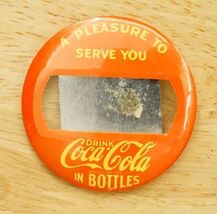 Vintage Pinback Button Drink Coca Cola in Bottles Soda Pop Employee Name... - $24.74