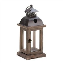 Small Monticello Clear Glass Wood Candle Lantern - $30.89
