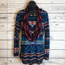 Aztec Print soft top wit plaid infinity scarf Set Women’s Size L Large - $14.10