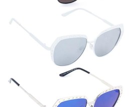 New White Fashion Round Sunglasses - $10.89